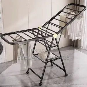 The Foldable Heavy Clothes Drying Rack With Wheels