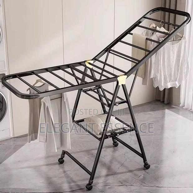The Foldable Heavy Clothes Drying Rack With Wheels