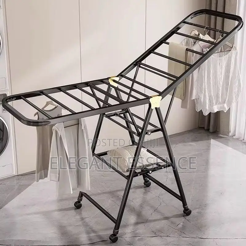 The Foldable Heavy Clothes Drying Rack With Wheels