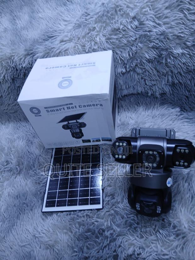 Outdoor Solar Powered Triple Lens Security Camera With HD Night Vision