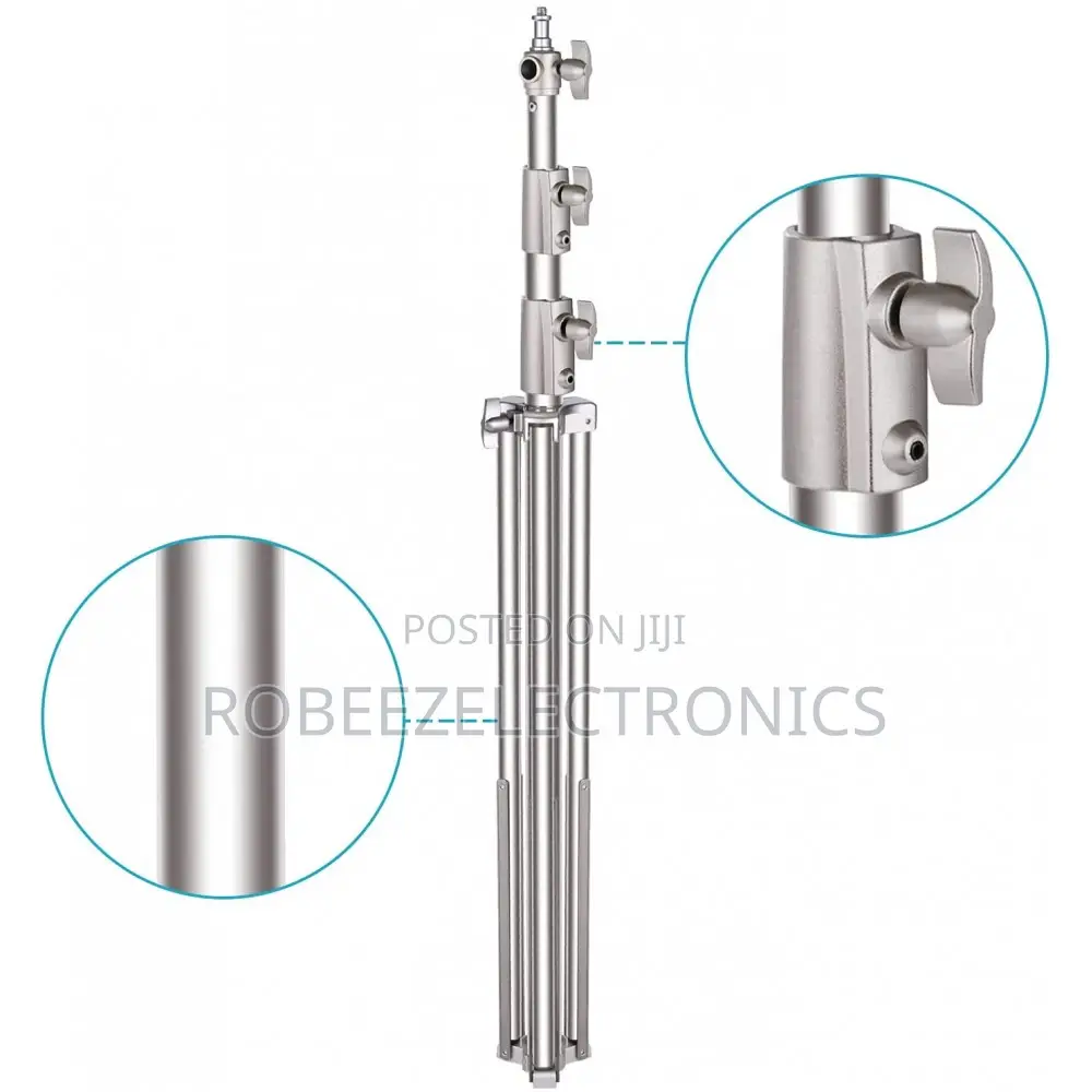 2.6m Heavy Duty Stainless Steel Spring Cushioned Light Stand