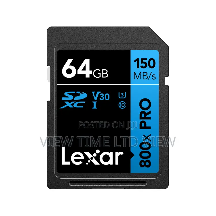 Lexar 64gb High-Performance 800x Pro Uhs-I V30 SDXC Card