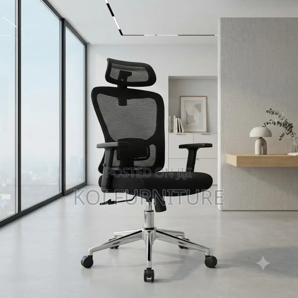 Office Chairs; High Backrest Ergonomic Star Based Swivel Chair