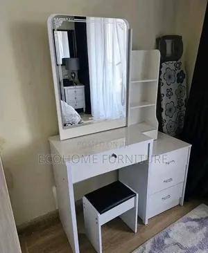 Dressing Mirror With Slide Mirror and Drawers