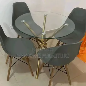 4 Seater Glass Dining Table Round Is Shaped