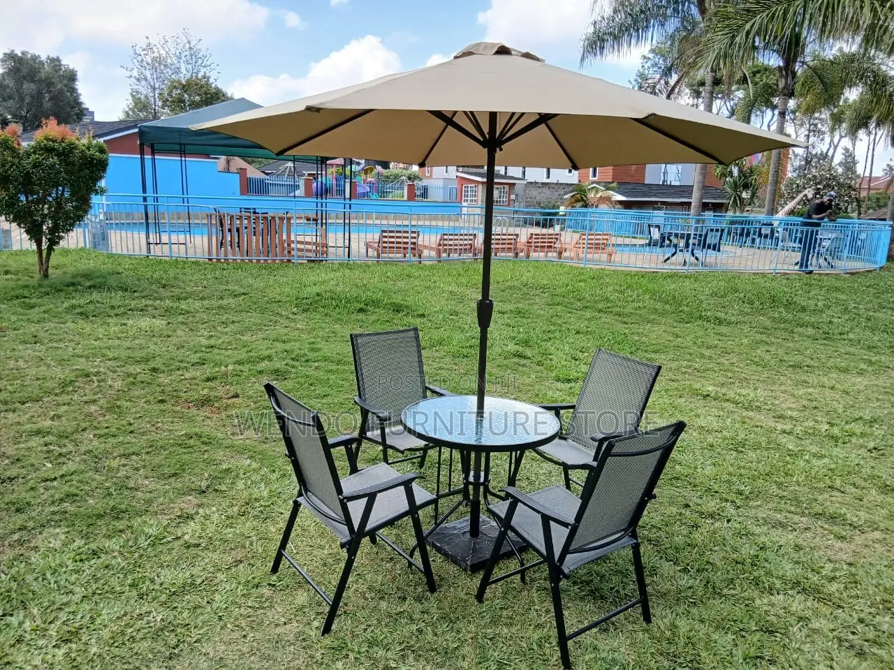Home Chair; Foldable Outdoor Balcony Four Seater Set