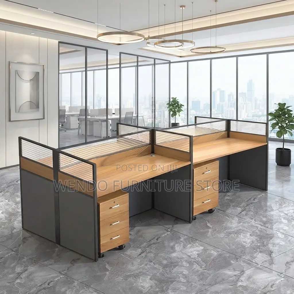 Office Workstation; Four Users Square Shaped Office Workstation