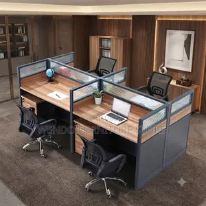 Office Workstation; Four Users Square Shaped Office Workstation
