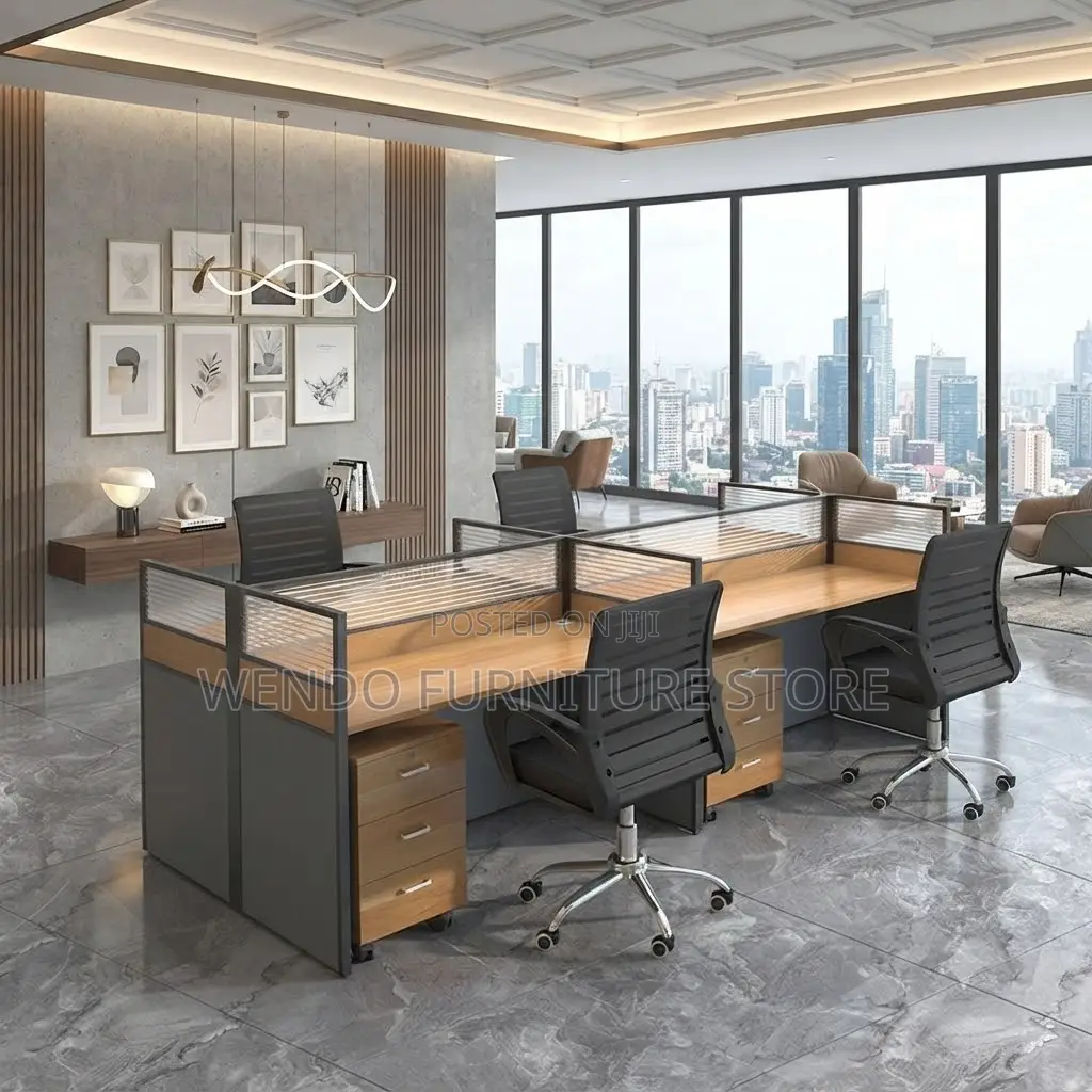 Office Workstation; Four Users Square Shaped Office Workstation