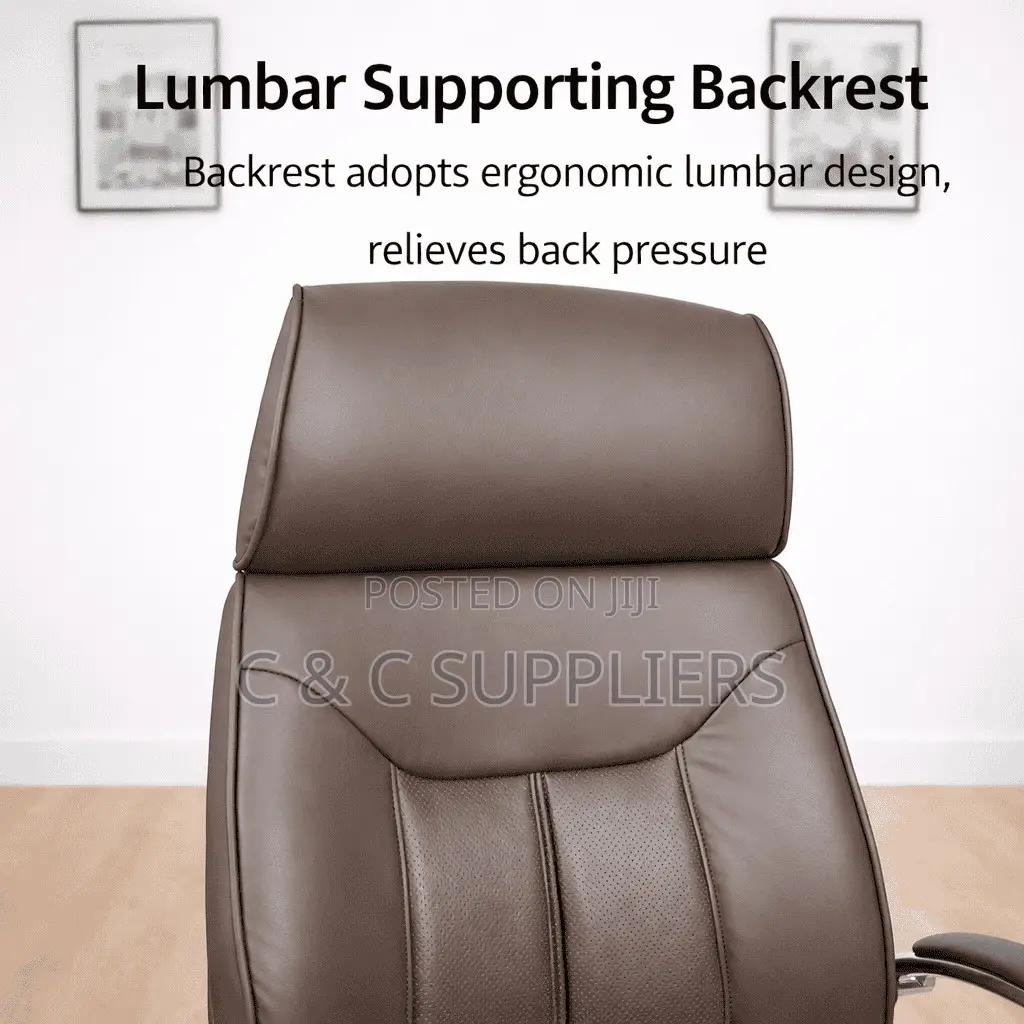 Office Chair; Brown Leather Office Chair