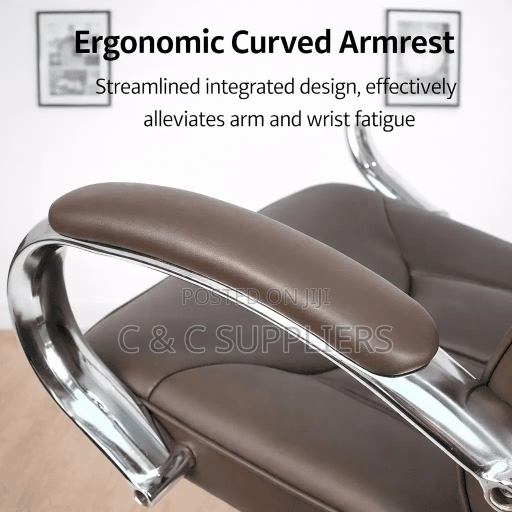Office Chair; Brown Leather Office Chair
