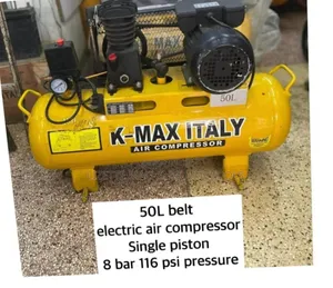 K- Max 50L Belt Electric Air Compressor Single Piston 8 Bar 116psi