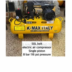 K- Max 50L Belt Electric Air Compressor Single Piston 8 Bar 116psi