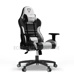 Gaming Chair. White Black, Reclining 180° Adjustable High