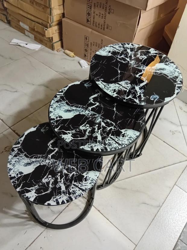 Modern Glass Effect Center Table Set (3-in-1 - thumbnail 2