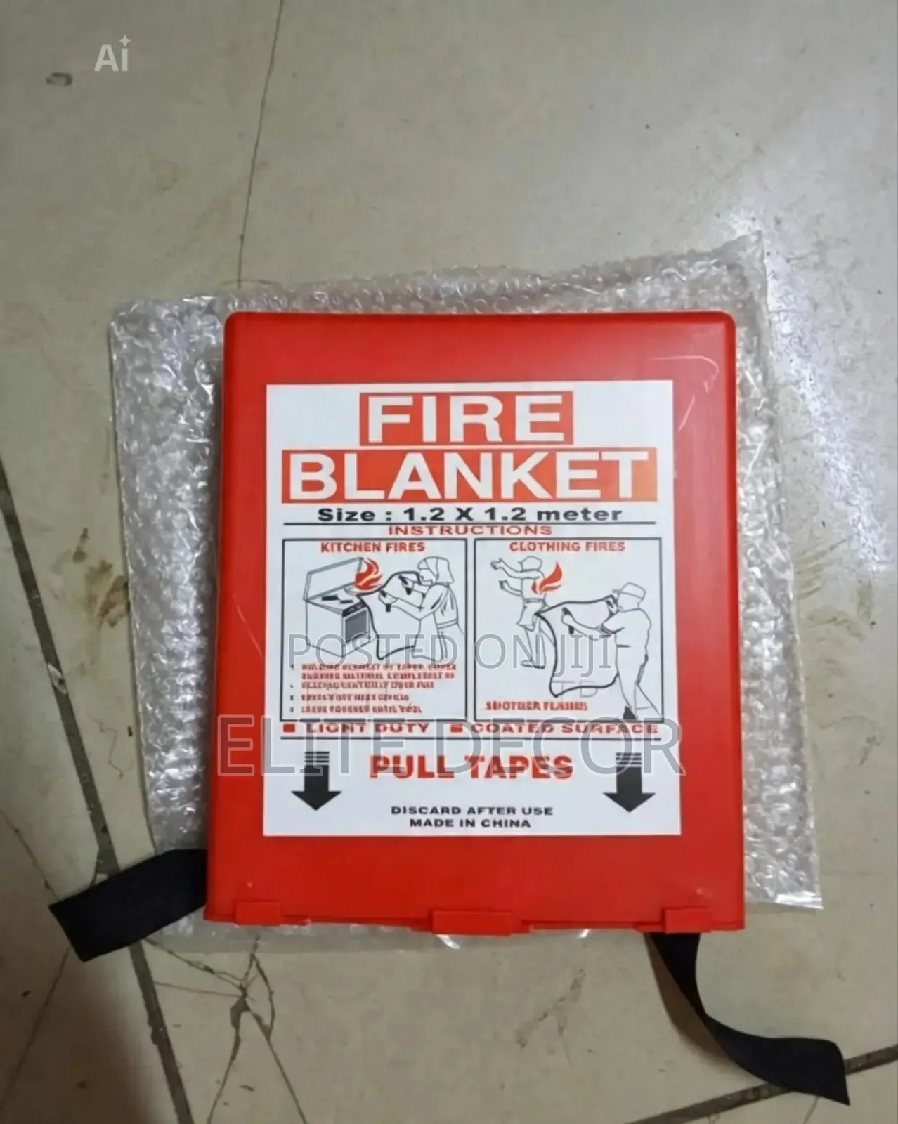 1.2m X 1.2m Fiberglass Fire Blanket With Wall Case – Fire Safety