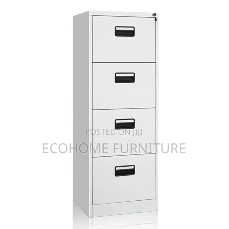 Cabinet. 4 Drawer Steel Filing Cabinet – Lockable Office File Storage