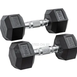 Hexagonal Dumbbells 7.5kgs  Sold as Pair