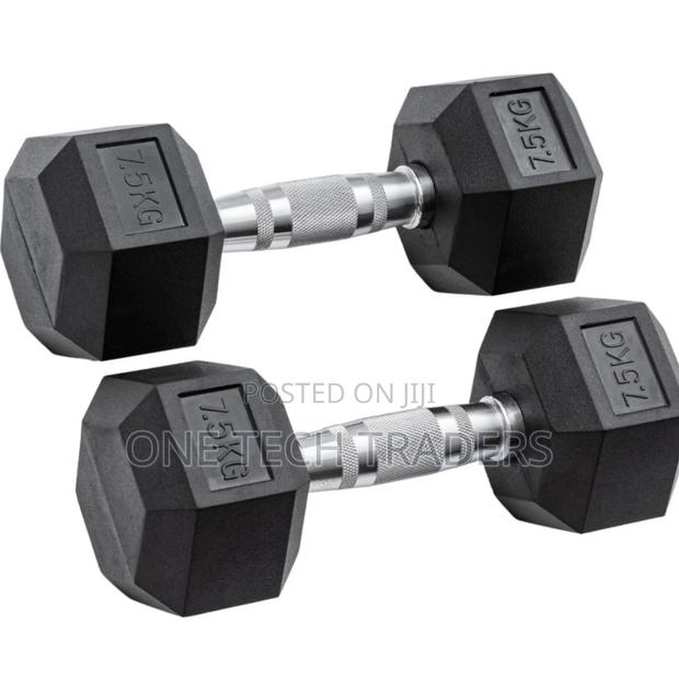 Hexagonal Dumbbells 7.5kgs  Sold as Pair