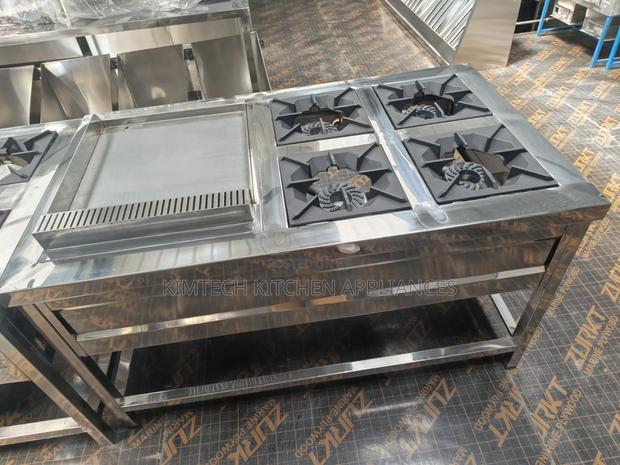 Stainless Steel Combine With 4burner and Hot Plate