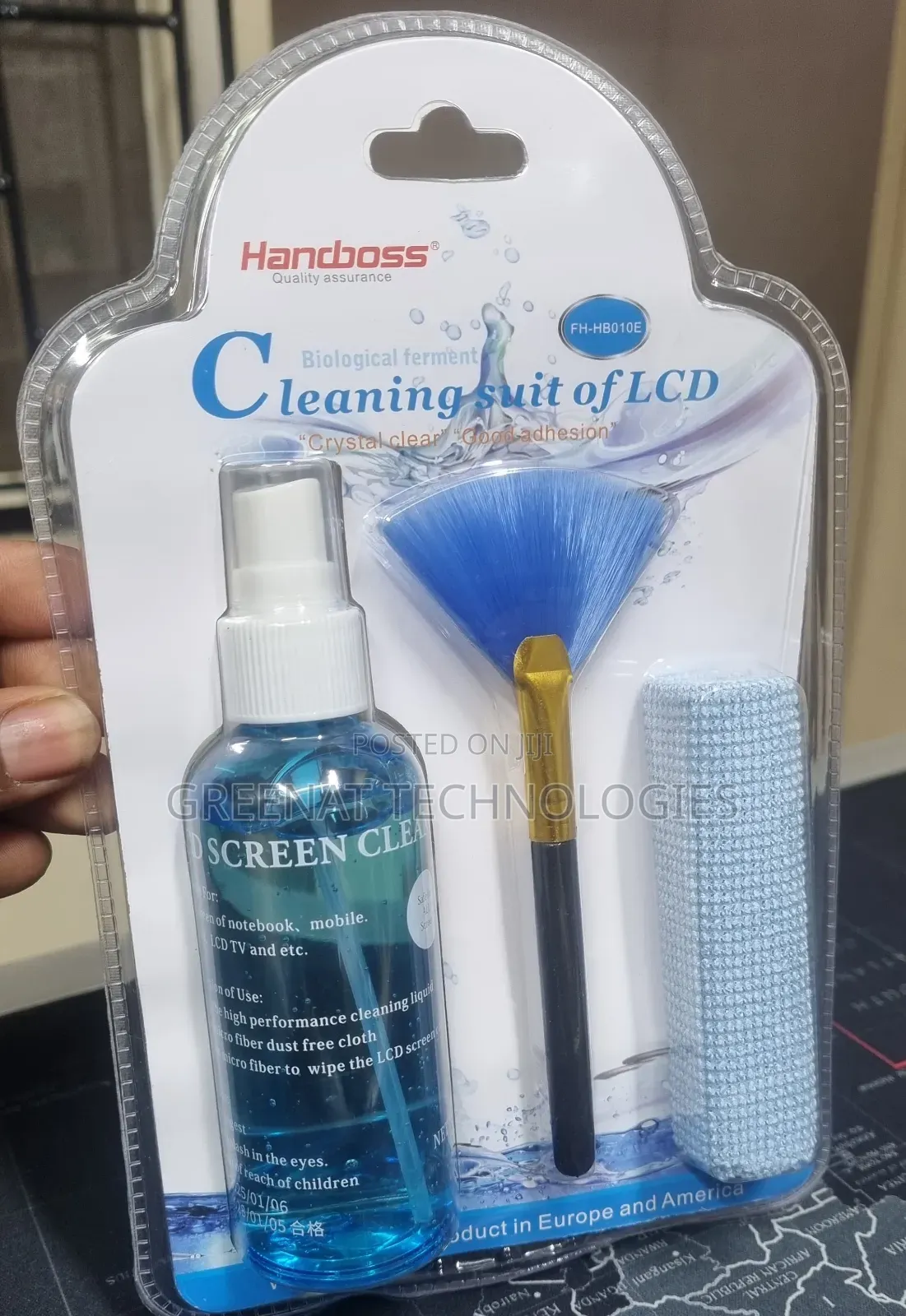 LCD TV Computer Cleaning Suite Liquid + Microfiber Cloth + Dust Brush