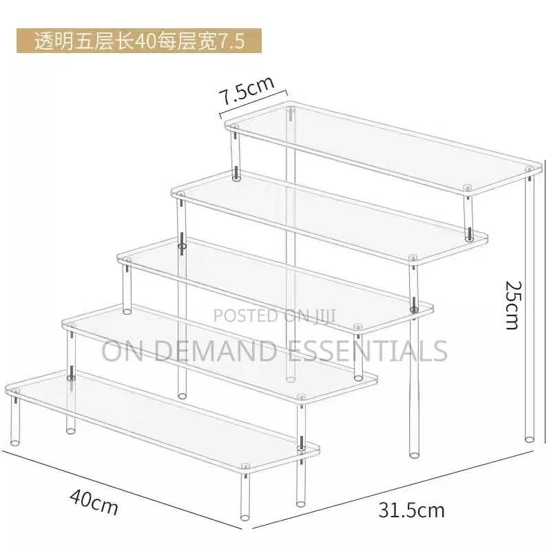 Clear 5-Tier Acrylic Perfume Display Stand