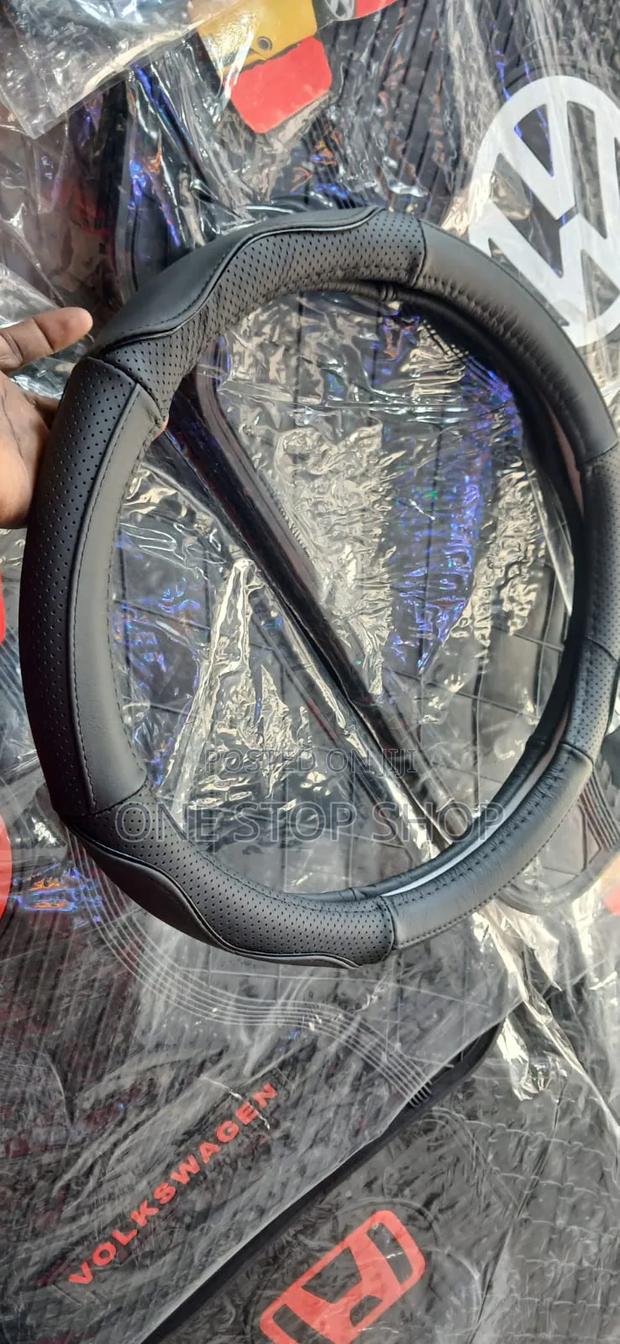 Microfiber Leather Textured Grip Sport Steering Wheel Cover Anti Slip