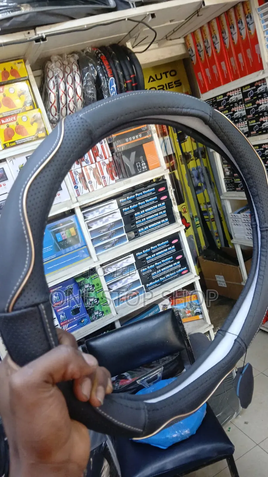 Microfiber Leather Textured Grip Sport Steering Wheel Cover Anti Slip