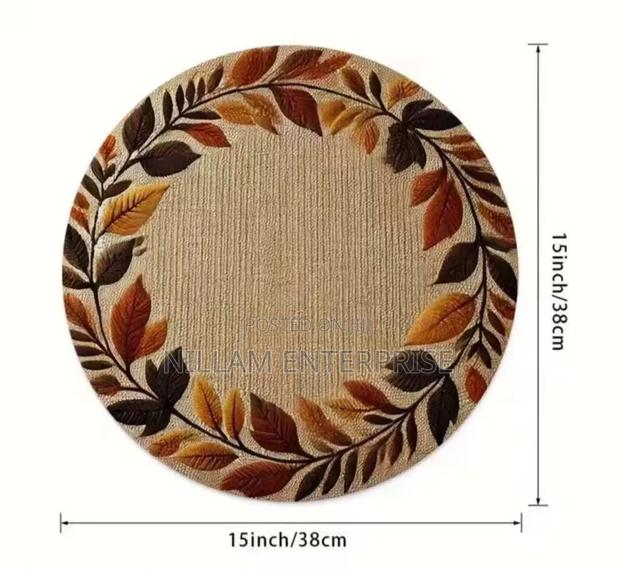 Non-Woven Round Placemat Kitchen Dinning Table Mat - thumbnail 2