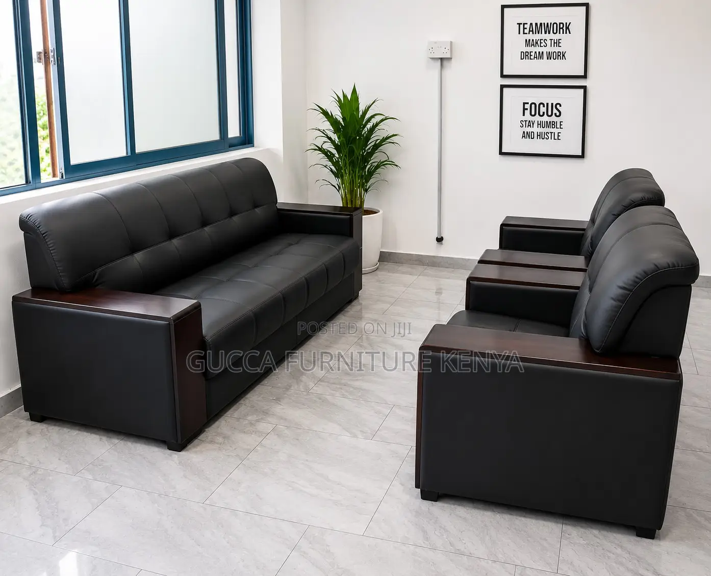 Leather Executive Lobby Sofa-5 Seater