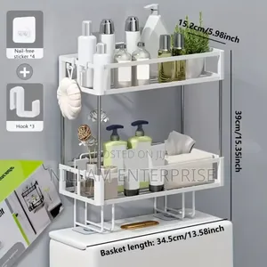 2 Tier Space-Saving Over the Toilet Storage Rack*