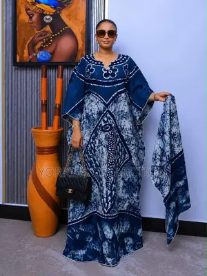 The Dress Is a Traditional African Kaftan/Boubou-Style Maxi Dress,