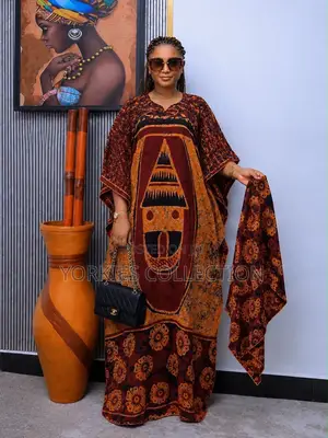 The Dress Is a Traditional African Kaftan/Boubou-Style Maxi Dress,