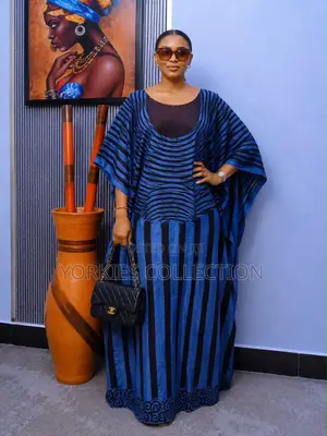 The Dress Is a Traditional African Kaftan/Boubou-Style Maxi Dress,
