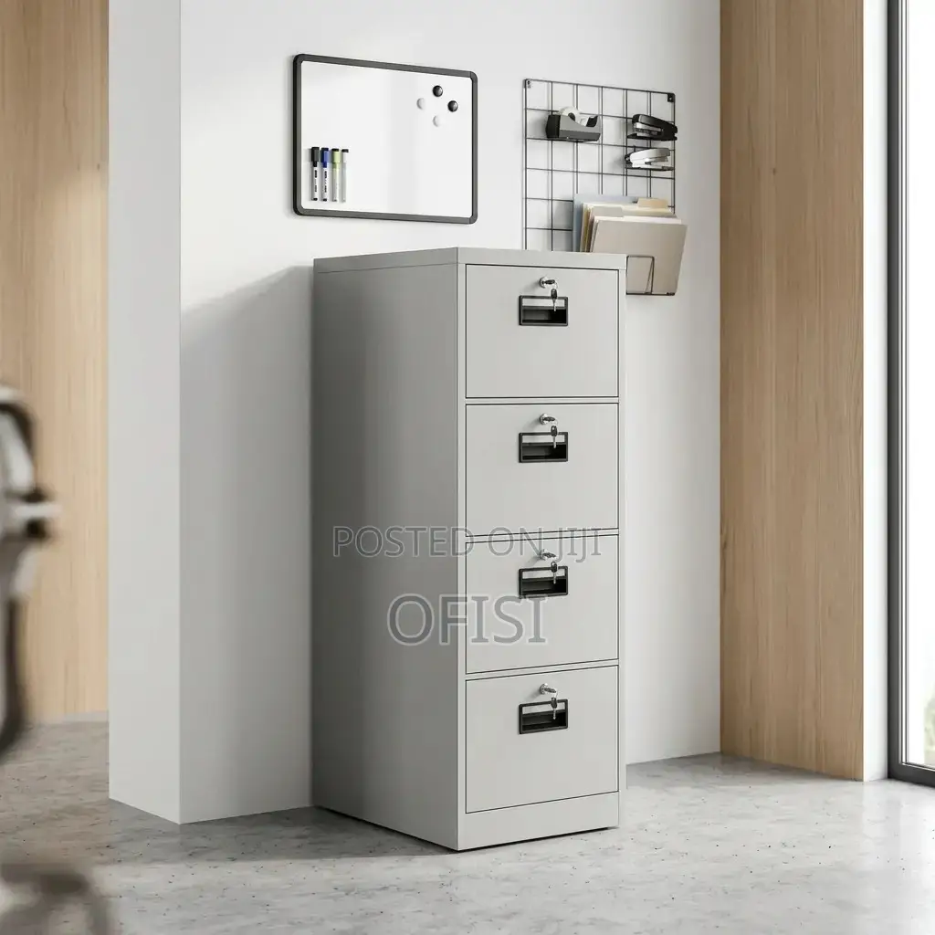 Office Cabinet; 4 Drawer Filing Cabinet With Individual Locks
