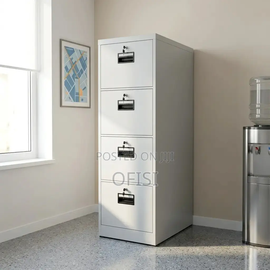 Office Cabinet; 4 Drawer Filing Cabinet With Individual Locks