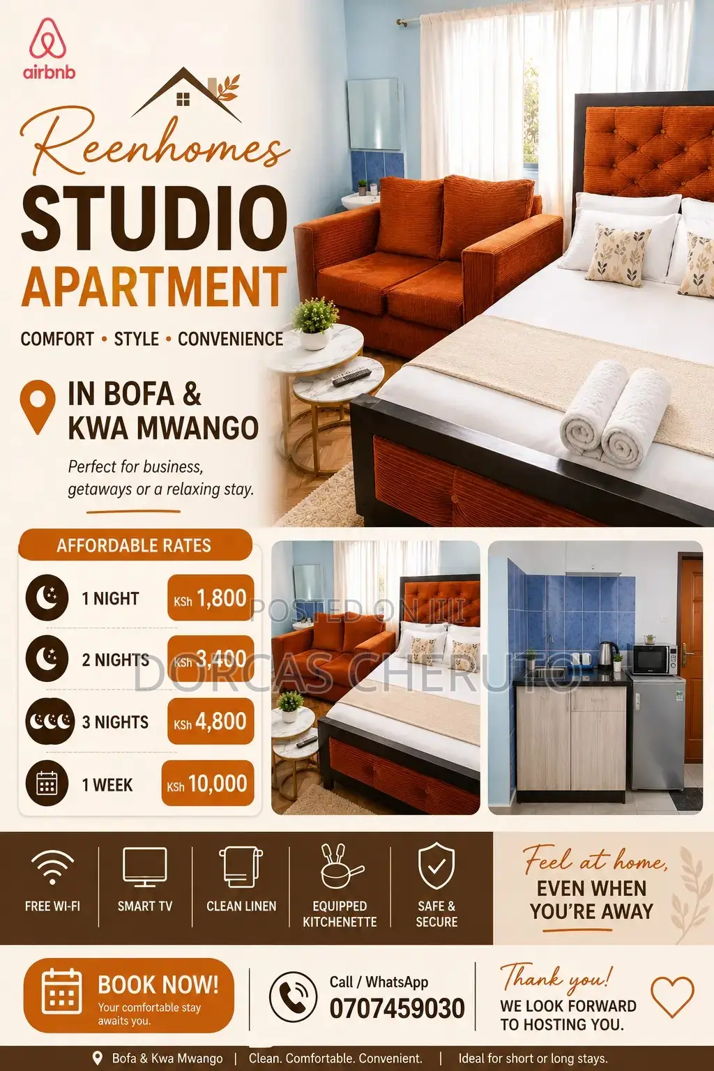 Furnished 1bdrm Bedsitter in Green Estate, Sokoni for rent