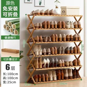6-Tier Folable Bamboo Shoe Rack