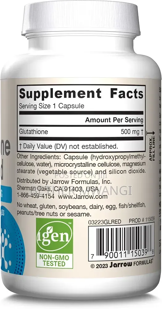 Jarrow Glutathione Reduced 500mg, Intracellular Antioxidant in Kenya