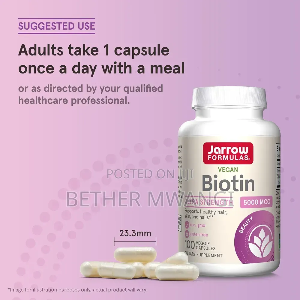 Jarrow Biotin Ultra Strength 5000 McG, Hair, Skin, and Nails in Kenya