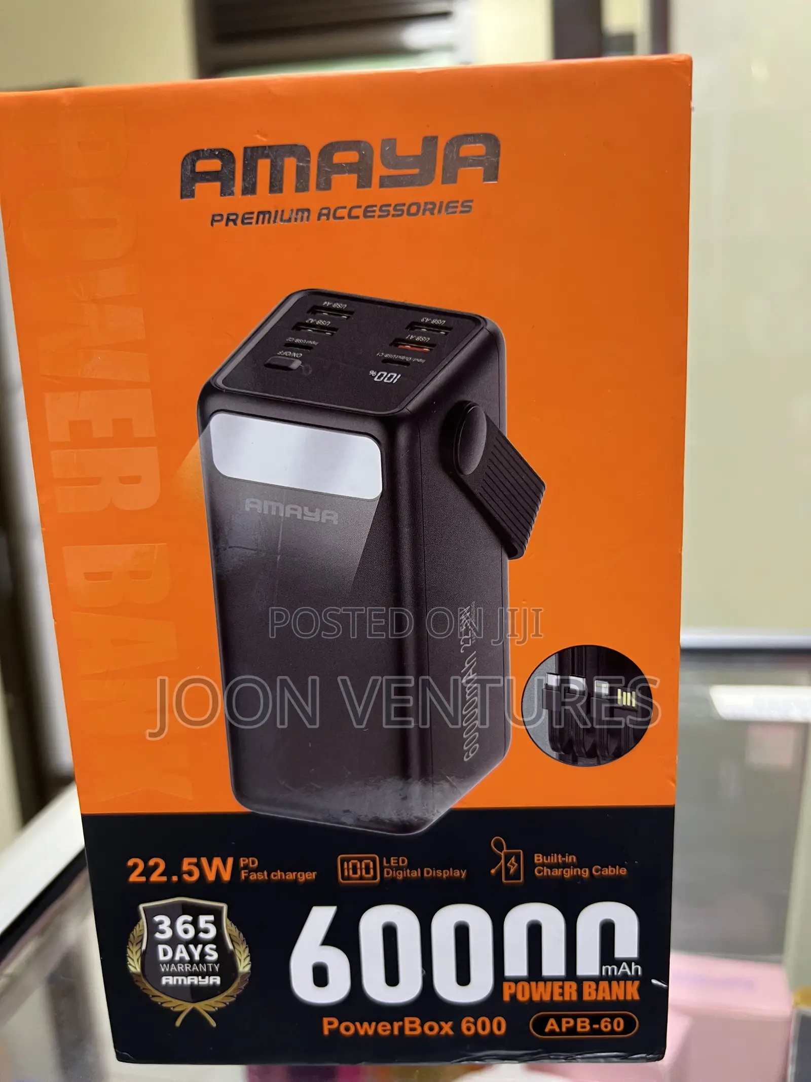 Amaya PowerBox 600 60000mah Portable Powerbank With Retractable Cables
