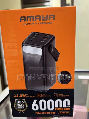 Amaya PowerBox 600 60000mah Portable Powerbank With Retractable Cables