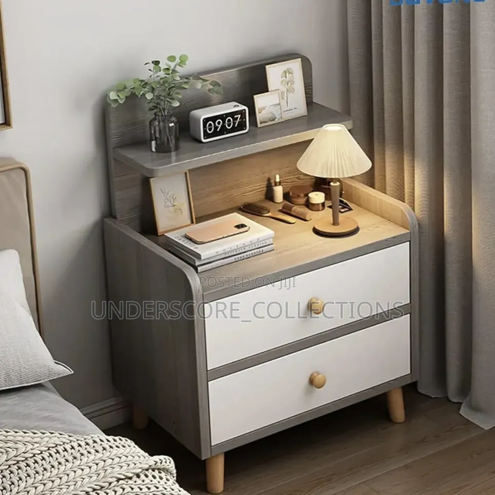 White Multilayer Storage Large Capacity Bedside Drawer