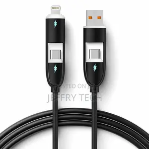 4 in 1 Fast Charging Cable,USB C and USB a to Type C and Lightning