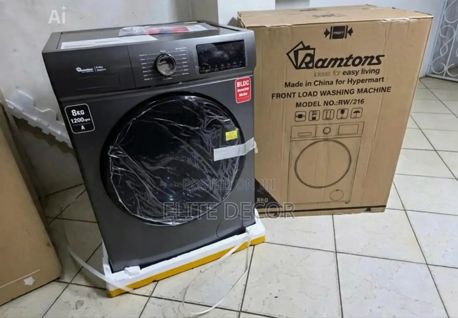 Ramtons RW/216 8KG Front Load Washing Machine – 1200 RPM BLDC Inverter