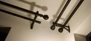 Sleek, Durable Finish Powder Coated Black Curtain Rods