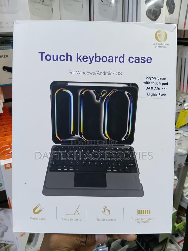 This Is a Samsung Galaxy Tab A9+ 11" Touch Keyboard Case in Black - thumbnail 2