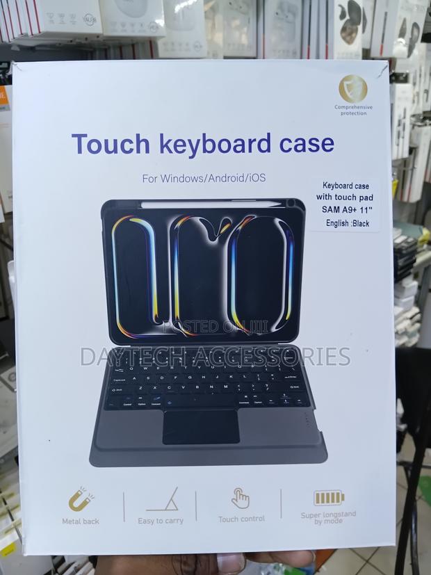 This Is a Samsung Galaxy Tab A9+ 11" Touch Keyboard Case in Black - thumbnail 4