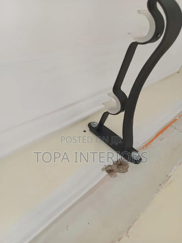 Black Double Curtain Rod Brackets