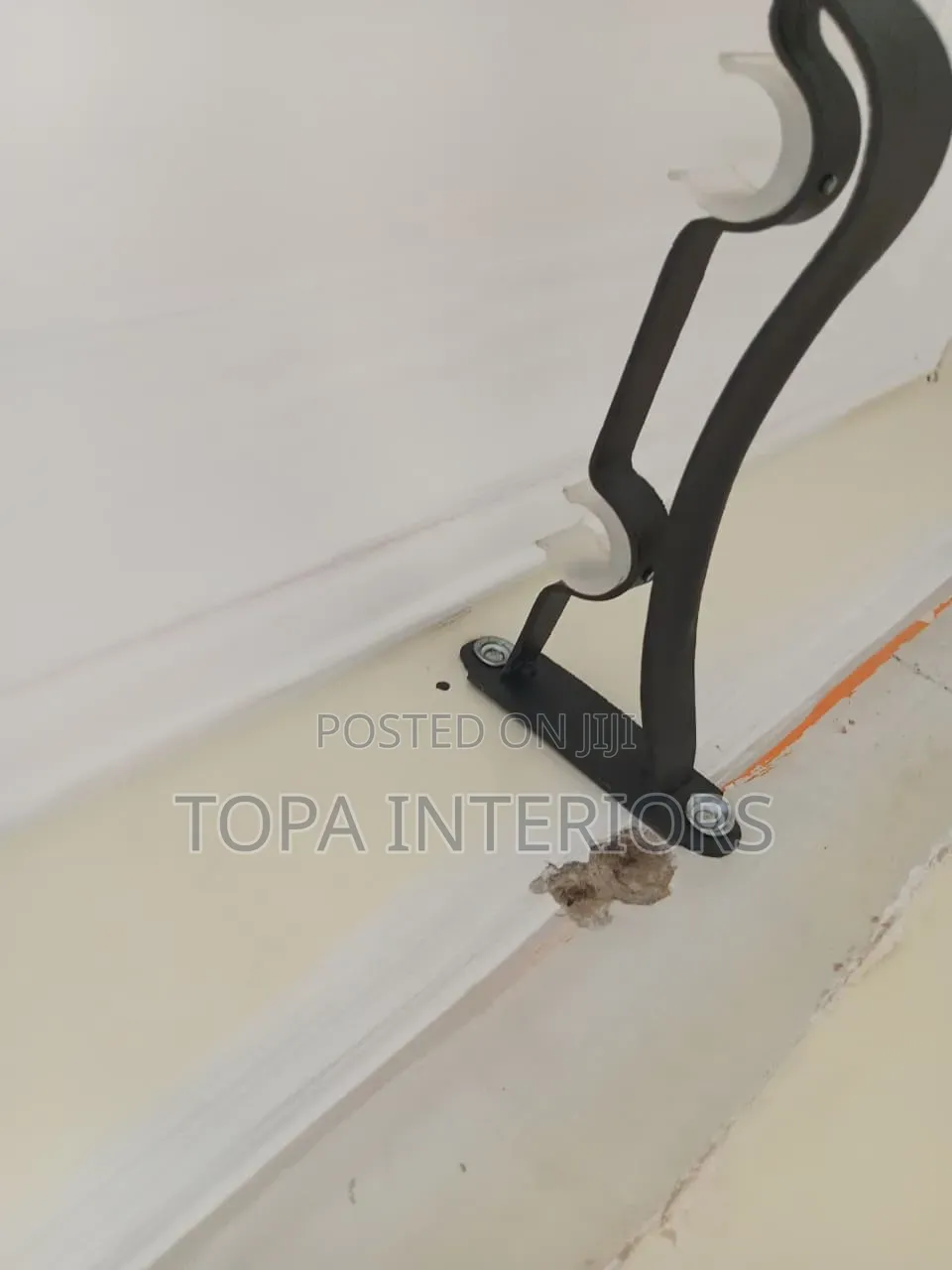 Black Double Curtain Rod Brackets